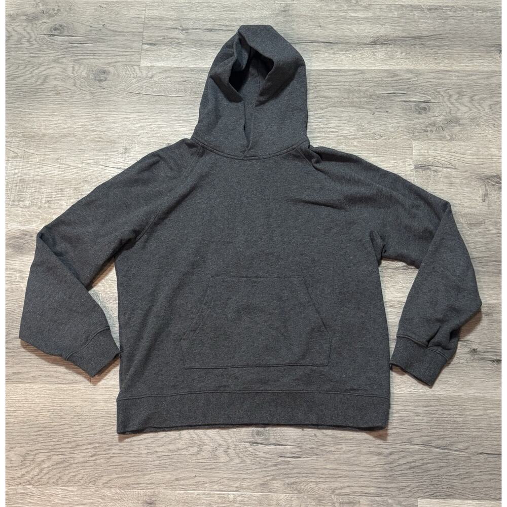 Naadam Men’s M Hoodie Sweatshirt Cotton Cashmere Pullover Charcoal Gray EUC